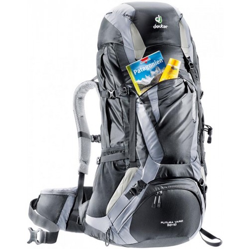 Рюкзак Deuter Futura Vario 50+10, цвет black-titan, рюкзак для дальних походов в горы и треккинга