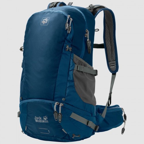 Рюкзак городской Jack Wolfskin Moab Jam 34, цвет синий, для ежедневного использования, велосипедный рюкзак, есть небольшой брак на рюкзаке