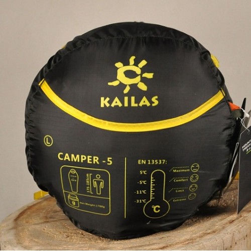 Kailas спальный мешок Camper -5°С -11°С, цвет красный, размер L, на рост до 185см, вес 1.7кг, KB210003, (EN 13537)