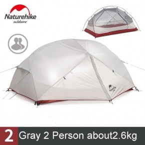 Двухместная палатка NatureHike Mongar 2 Custom, 210T, вес 2,6кг