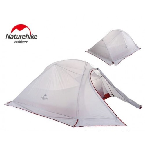 Легкая трехместная палатка, NatureHike Cloud3, цвет grey, вес 2.4 кг, обновленная модель, со снегозащитной юбкой