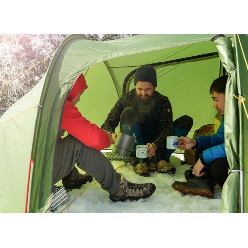 Трекинговая палатка трехместная Naturehike Opalus 3, цвет зеленый, вес 2.8 кг, с большим тамбуром