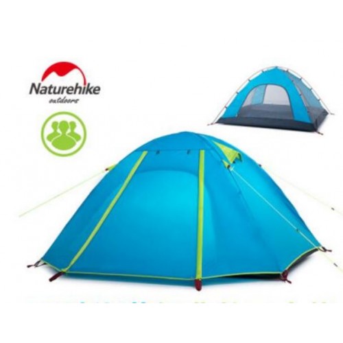 Трехместная палатка, NatureHike NH18Z033-P, P Series, цвет голубой, вес 2.4кг
