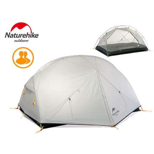 Палатка 2-х местная туристическая с тамбуром, NH17T007-M, цвет grey, вес 2,1кг