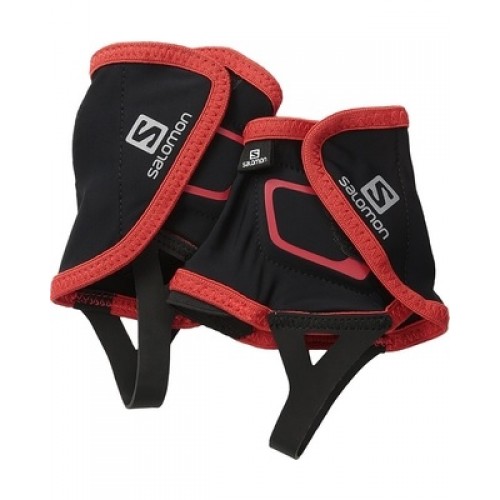 Фонарики Salomon Trail Gaiters Low, цвет черный красный, размер L, гетры спортивные