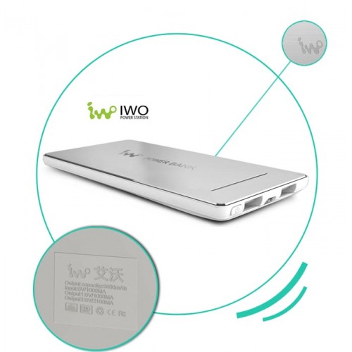IWO P28S 5600mah power bank цвет серебро, переносная зарядка для смартфонов