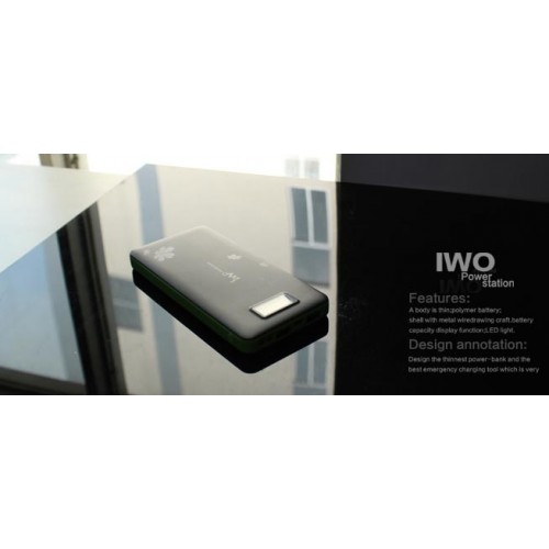 IWO P42 power bank 13200mah, цвет черный, переносная зарядка для смартфонов