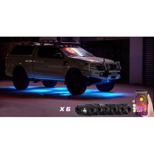 Светодиодная подсветка колесных арок и днища автомобиля, Aurora Rock Light, набор 6шт