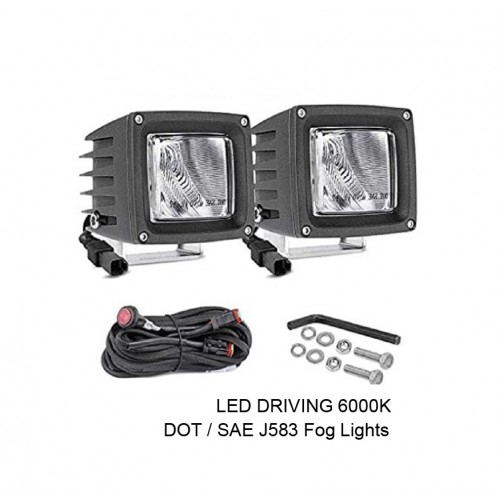 DOT / SAE J583, не слепят встречных водителей, фара дополнительная светодиодная LED, комплект (2 фары)