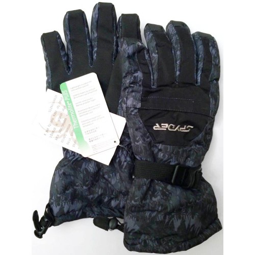 Мужские горнолыжные перчатки Spyder, цвет темно серый, размер XL